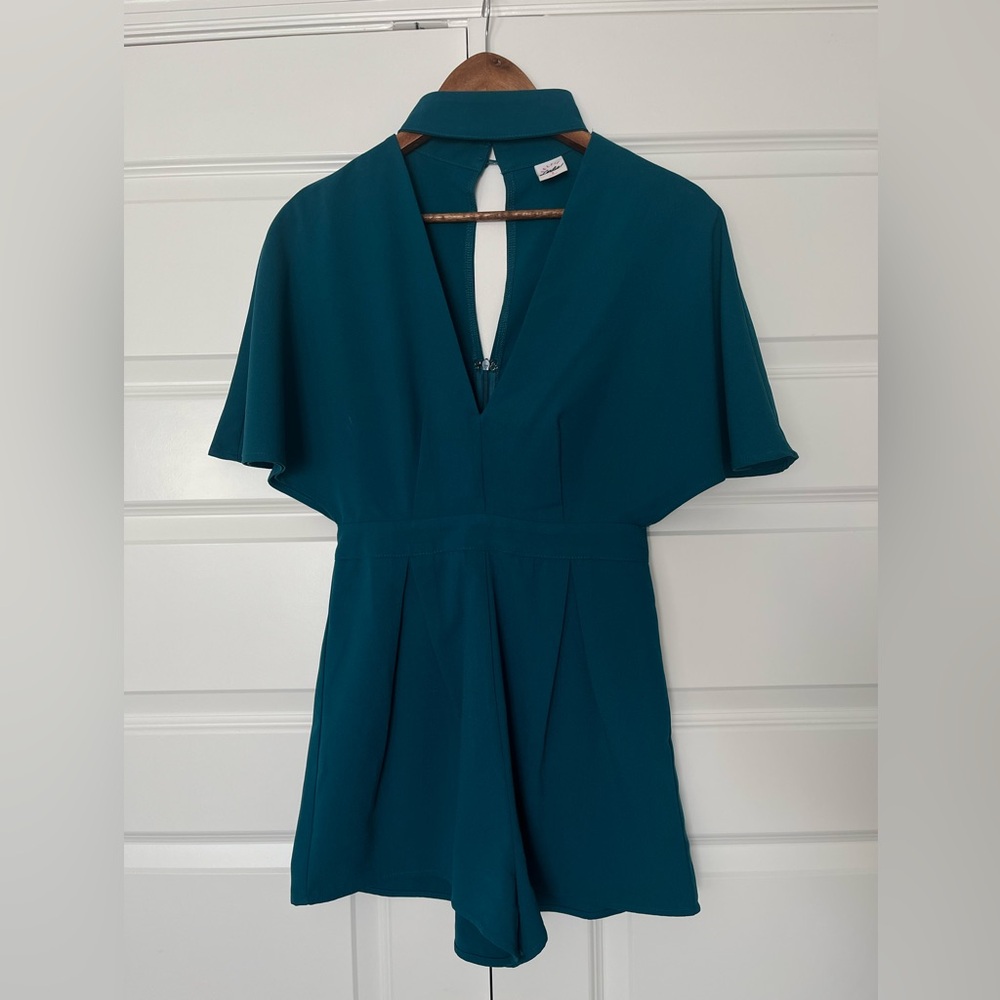 Selfie Leslie Teal Romper